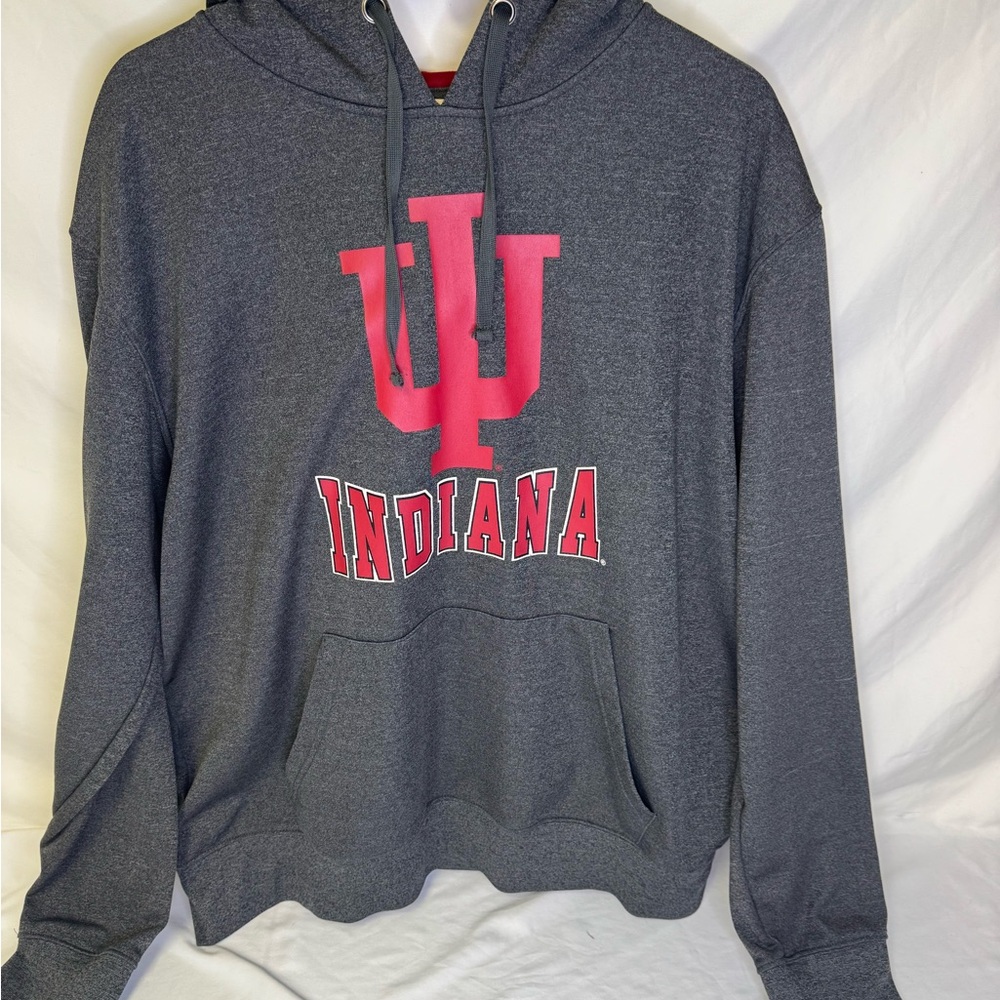 Campus Heritage Indiana Gray Hoodie with Red Logo